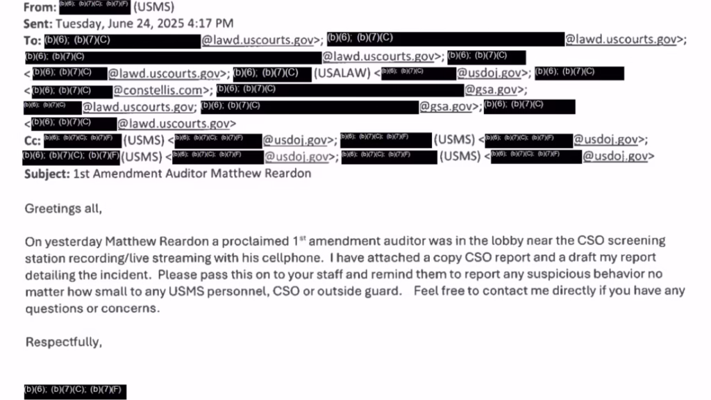 FOIA Records obtained by Matthew Reardon