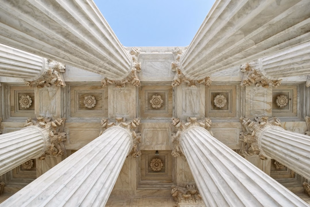 Stone columns on a government building